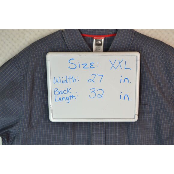 The North Face Men's XXL Blue Plaid Short Sleeve Button Down Shirt - Picture 10 of 10
